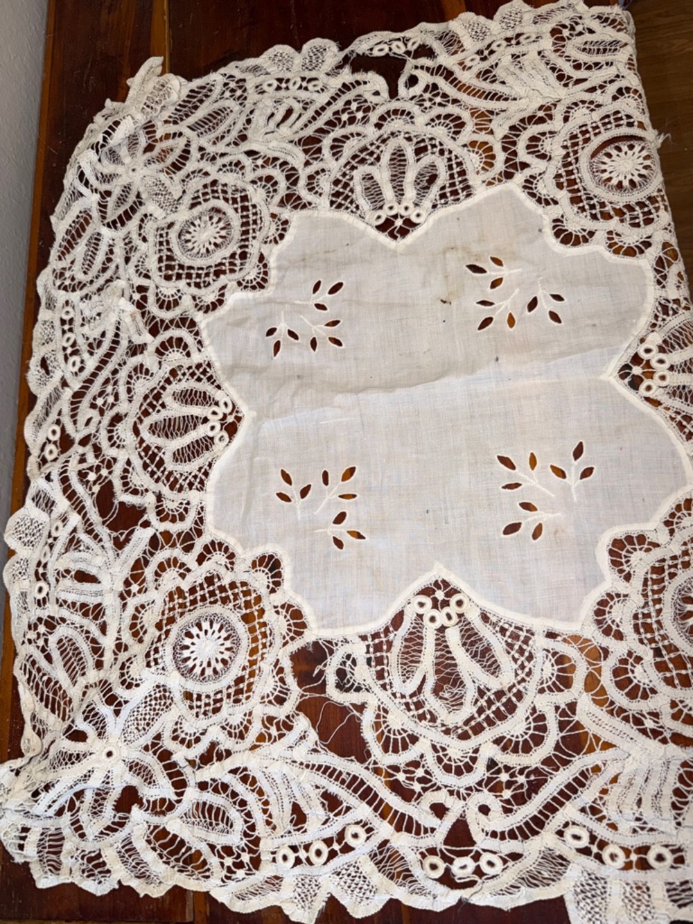Small crocheted lace tablecloth from grandmas